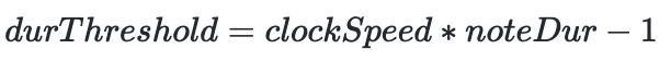 duration threshold equation