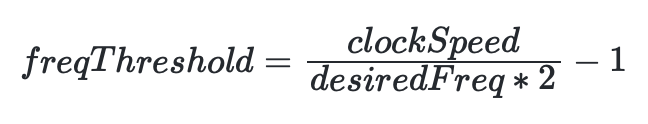 frequency threshold equation